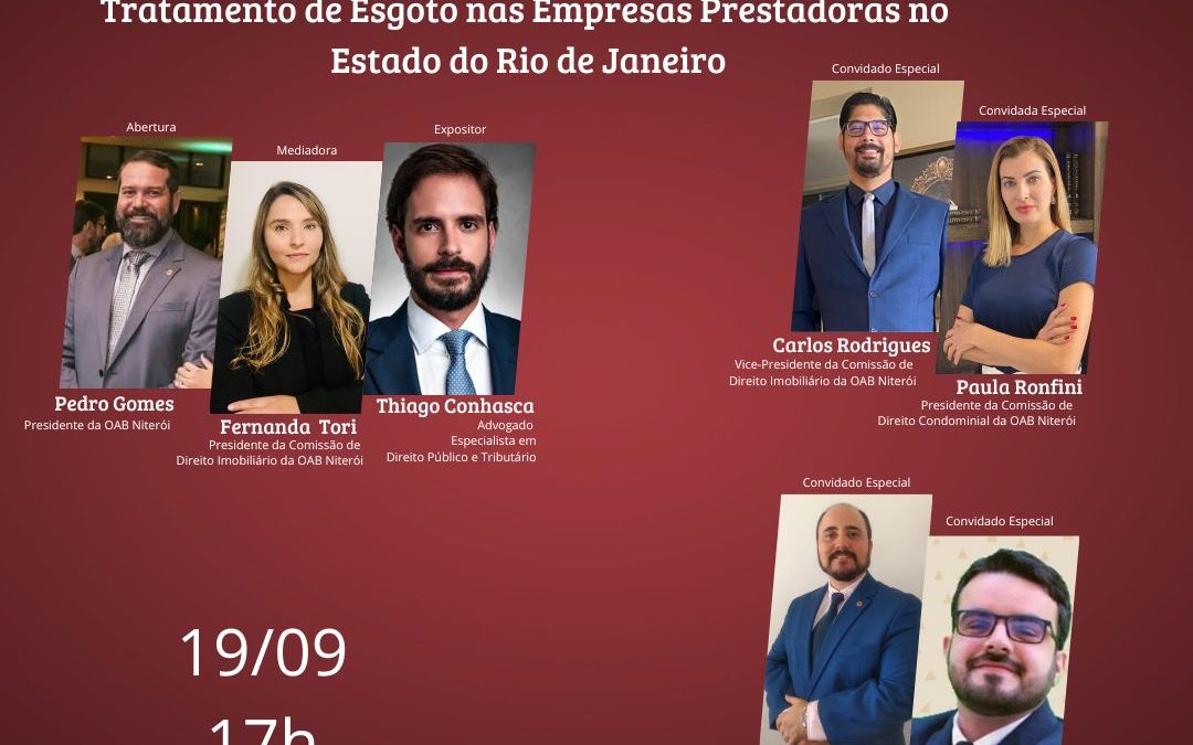 OAB Niterói promove palestra sobre a ‘Injustiça Tarifária na Cobrança e Distribuição de Água e Tratamento de Esgoto’