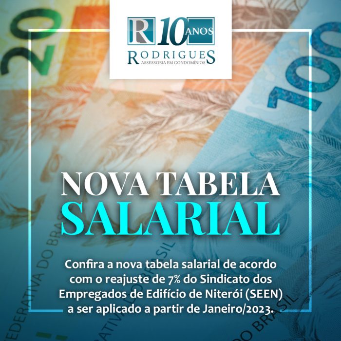 Nova tabela salarial – Sindicato dos Empregados de Edifício de Niterói (SEEN)