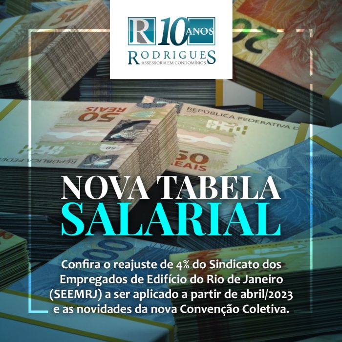 Nova tabela salarial – Sindicato dos Empregados de Edifício do Rio de Janeiro (SEEMRJ)